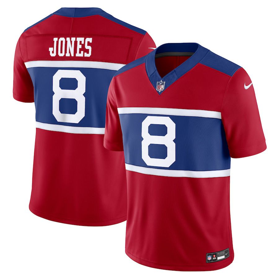 Men New York Giants #8 Daniel Jones Nike Century Red Alternate Vapor F.U.S.E. Limited NFL Jersey